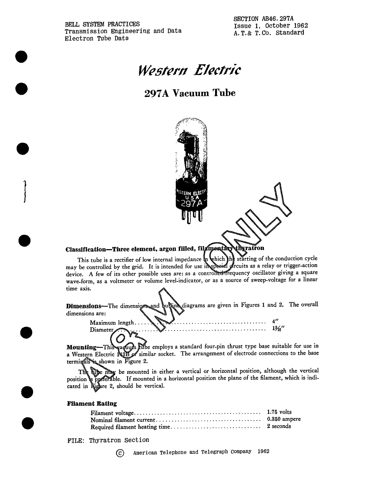 Western Electric 297-A Brochure