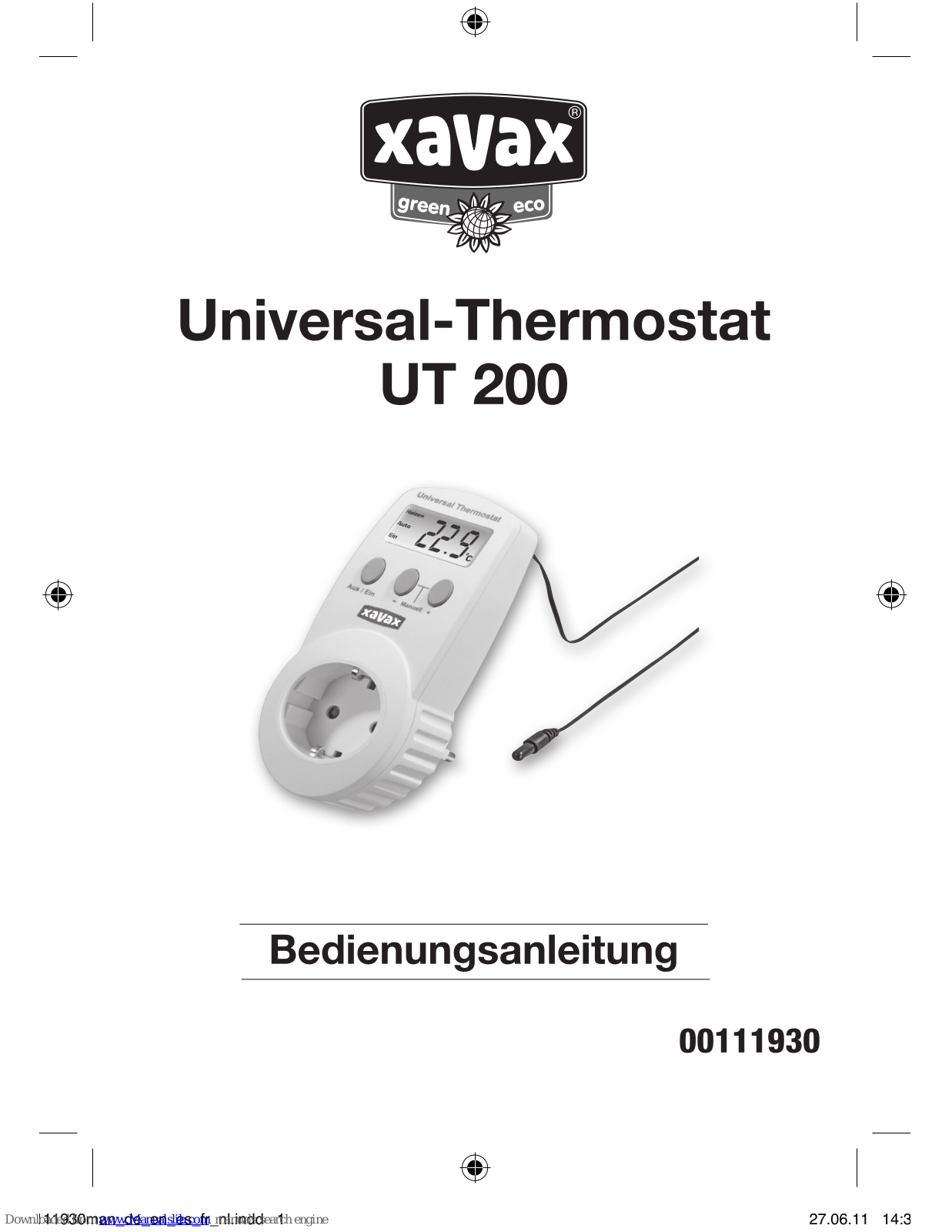 Xavax UT 200, 111930 Operating Instructions