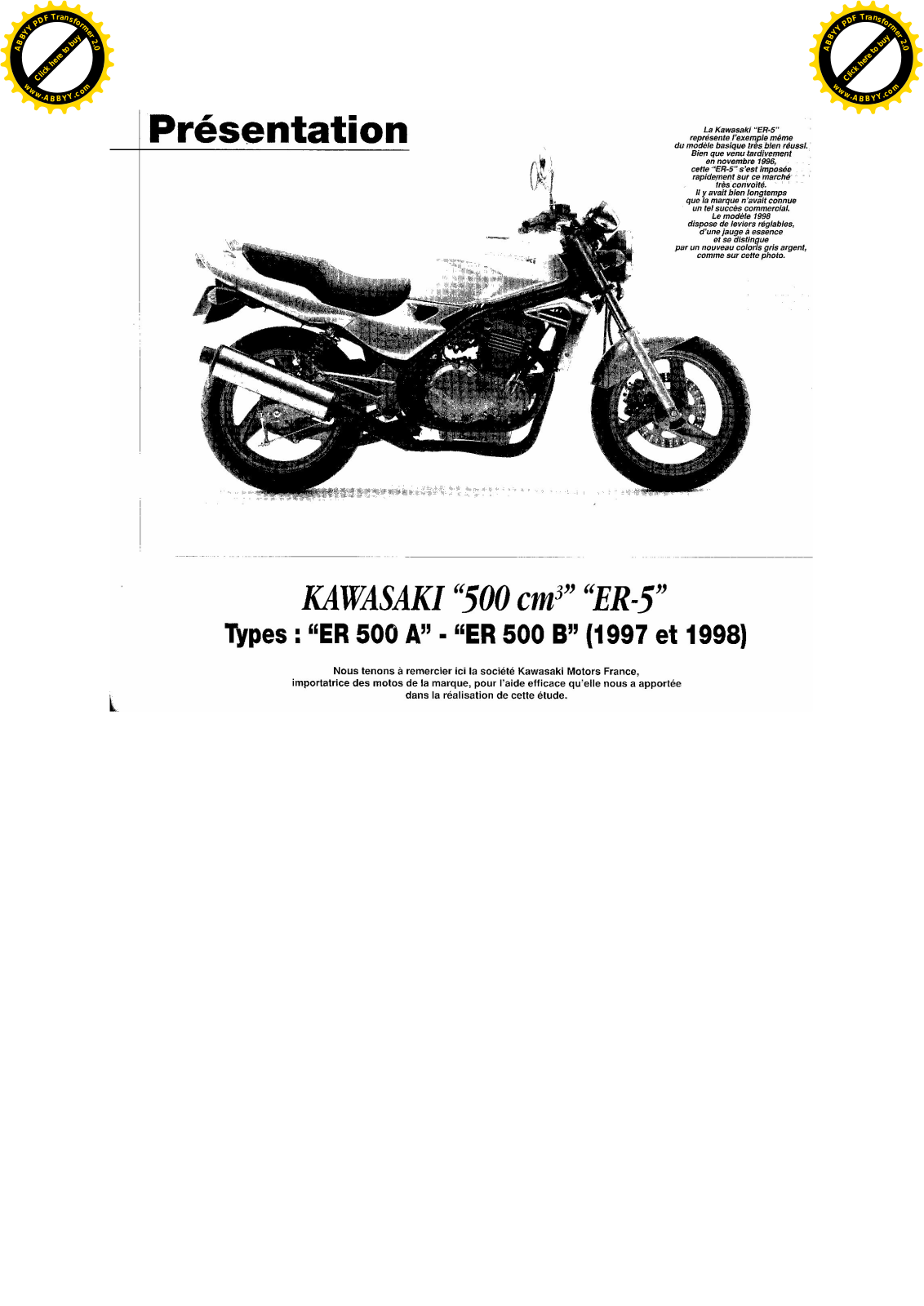 KAWASAKI ER-5 User Manual