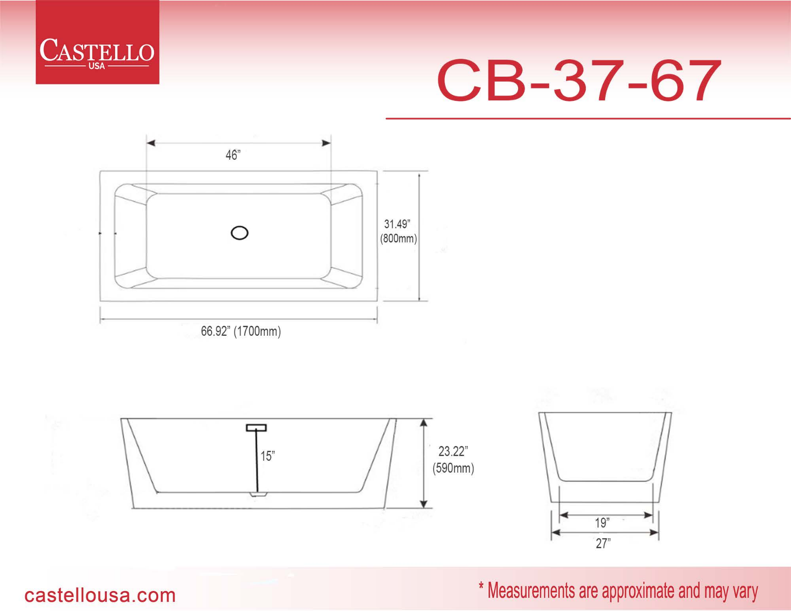 CastelloUSA DRVQ1007 Dimensions - ManualMachine.com