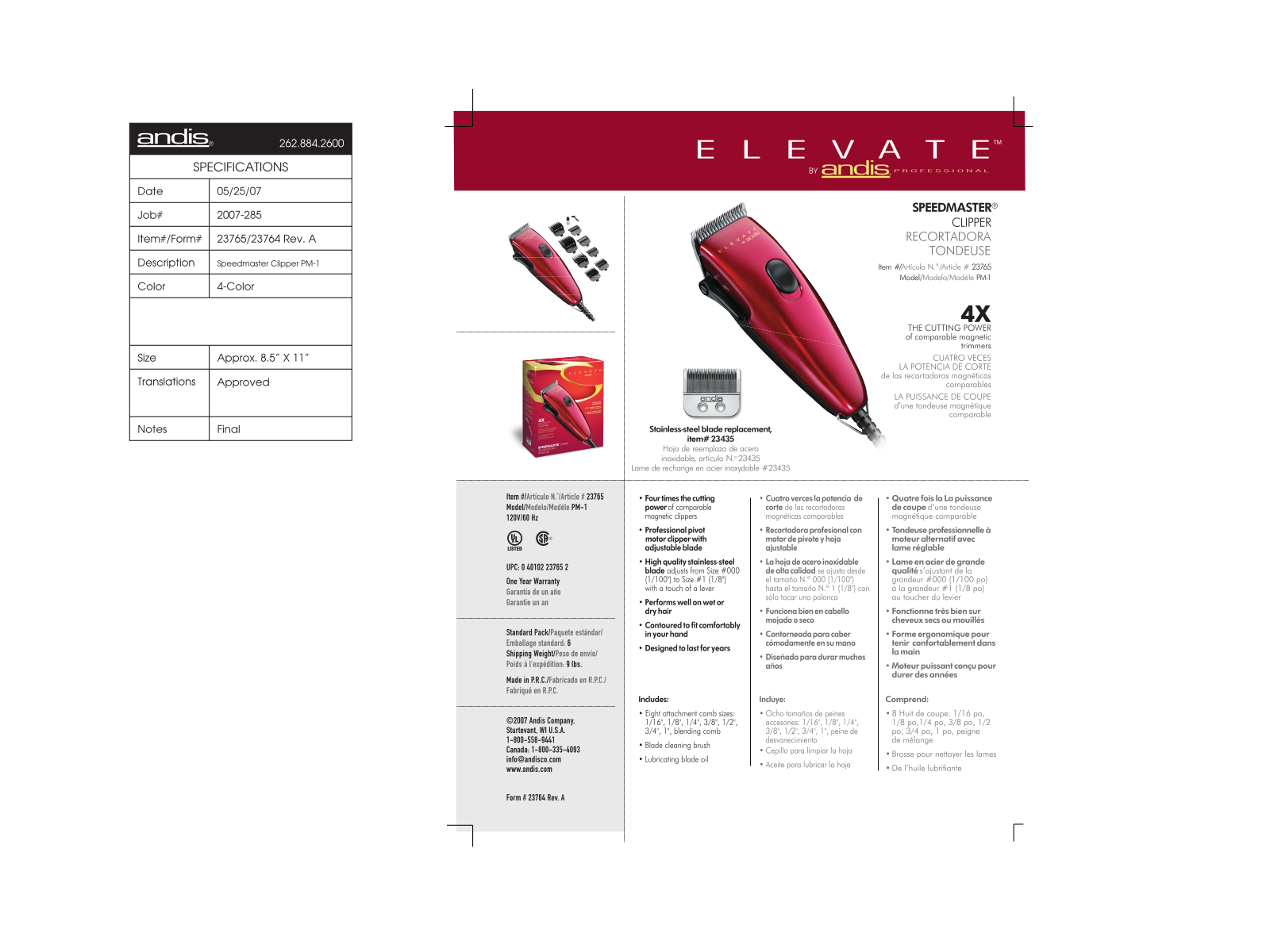 Andis PM-1 User Manual