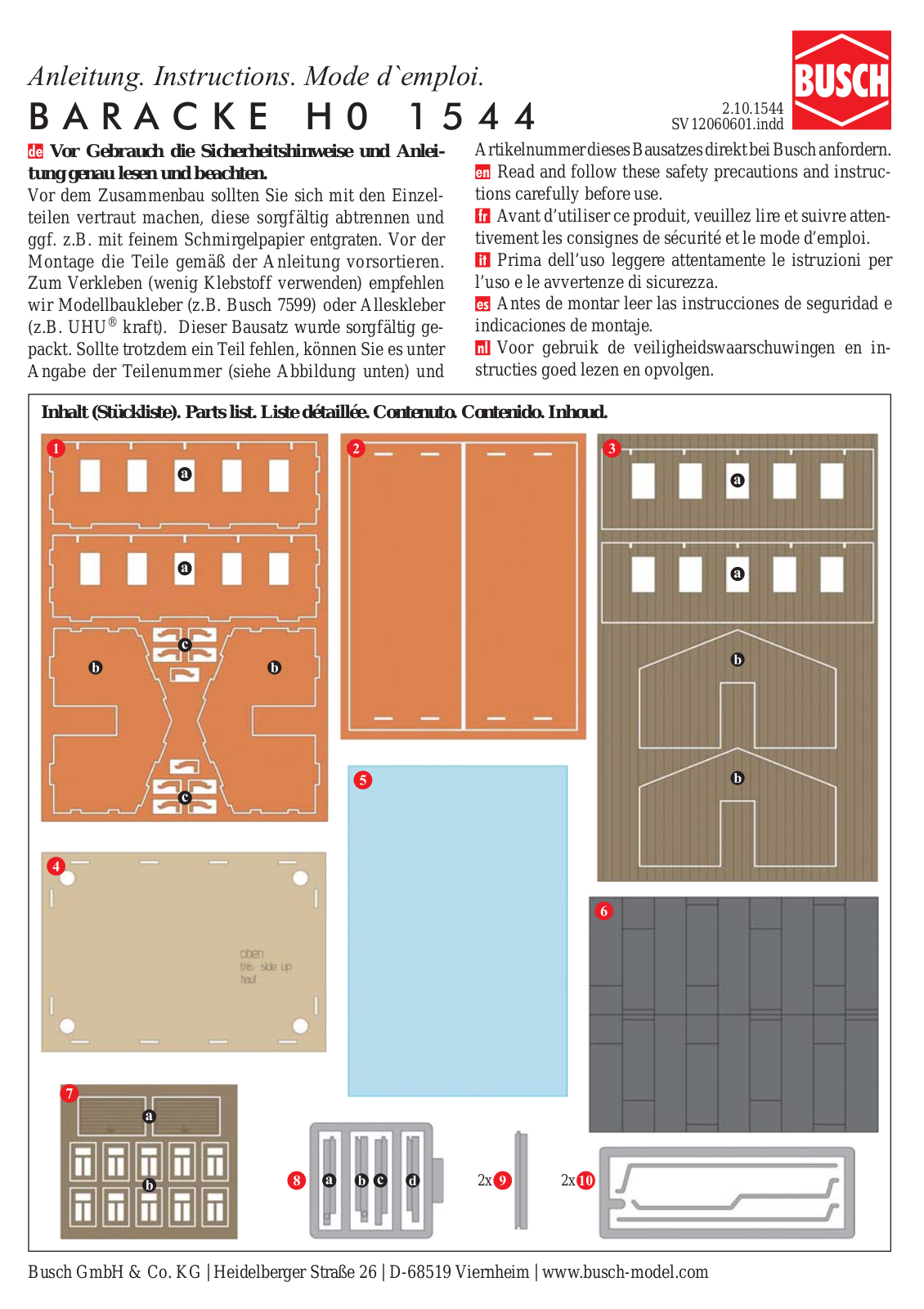 Busch 1544 Instructions - ManualMachine.com