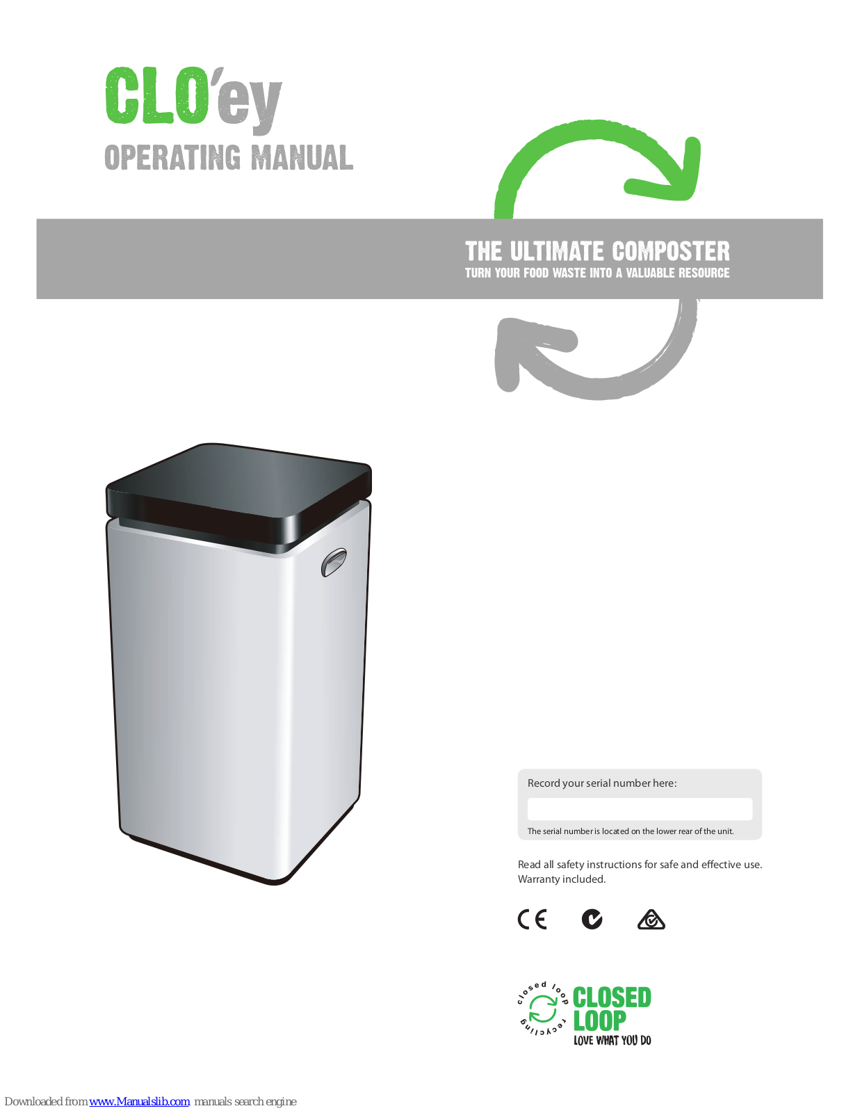 Closed Loop CLOey Operating Manual - ManualMachine.com