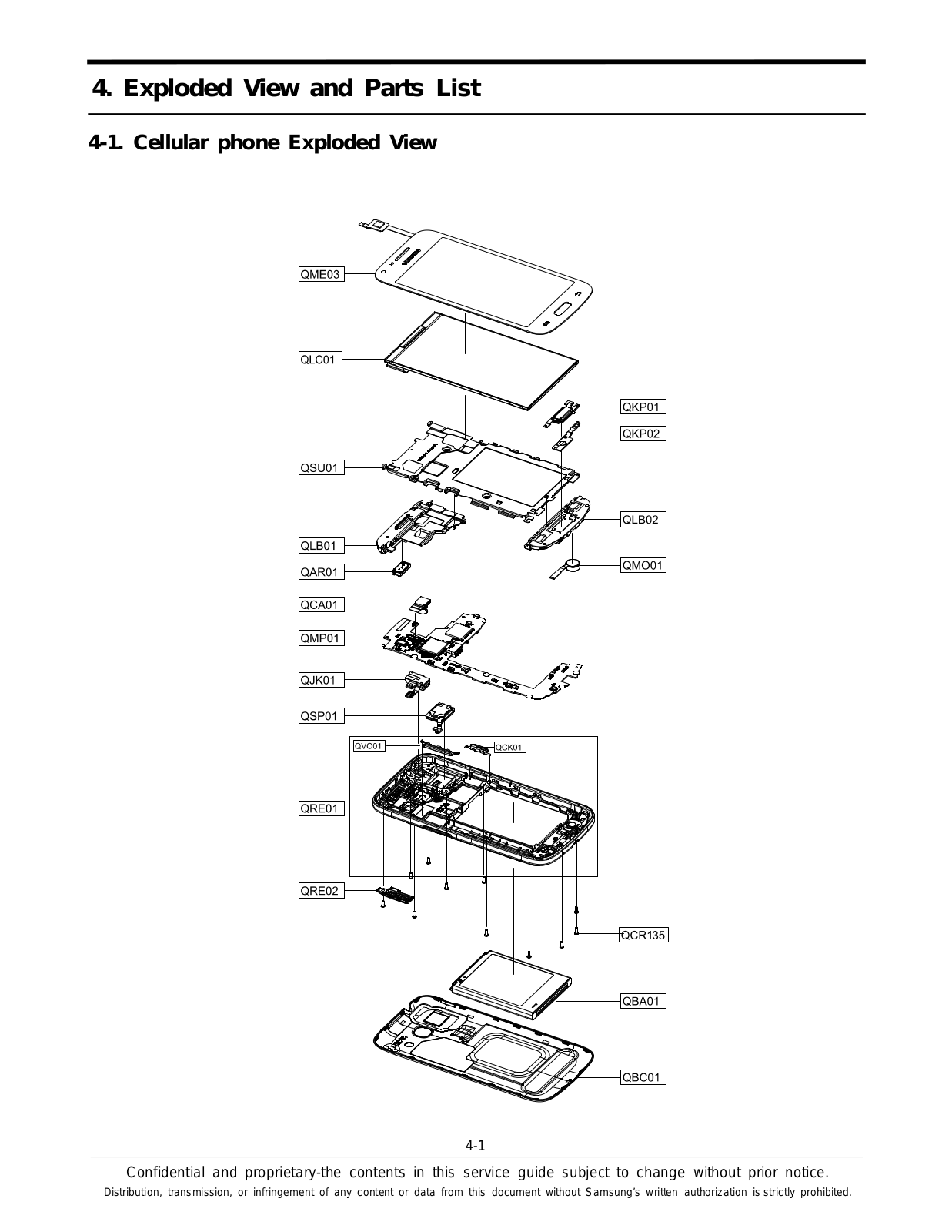 Samsung SM-G350 Exploded view