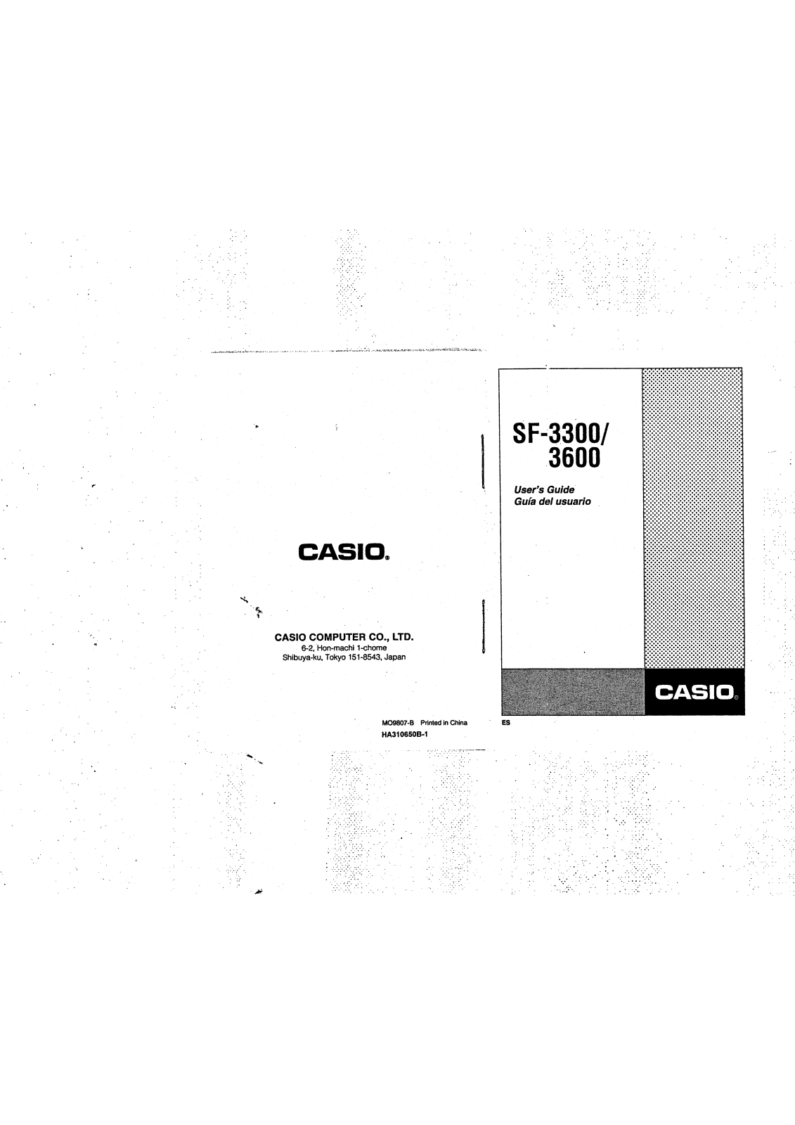 CASIO SF-3600, SF-3300 User Manual