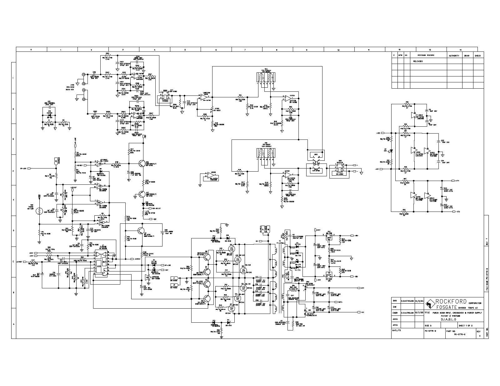 Rockford Fosgate Punch 500-M Schematic