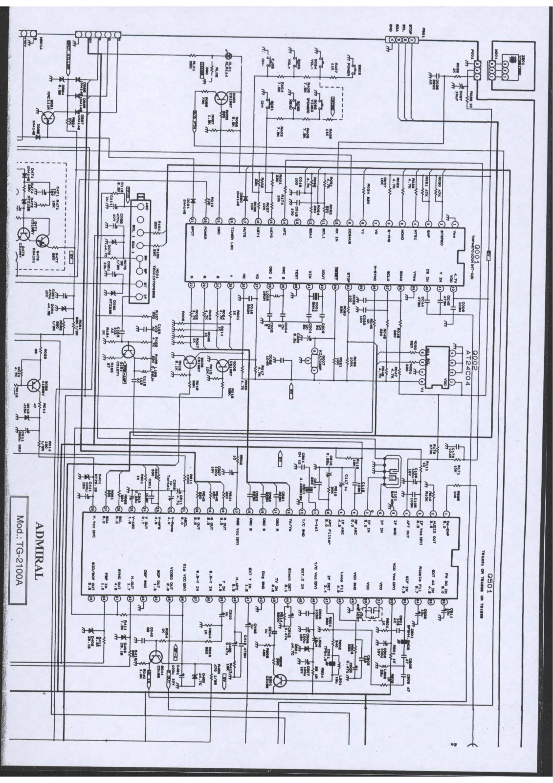 Admiral TG 2100A Diagram