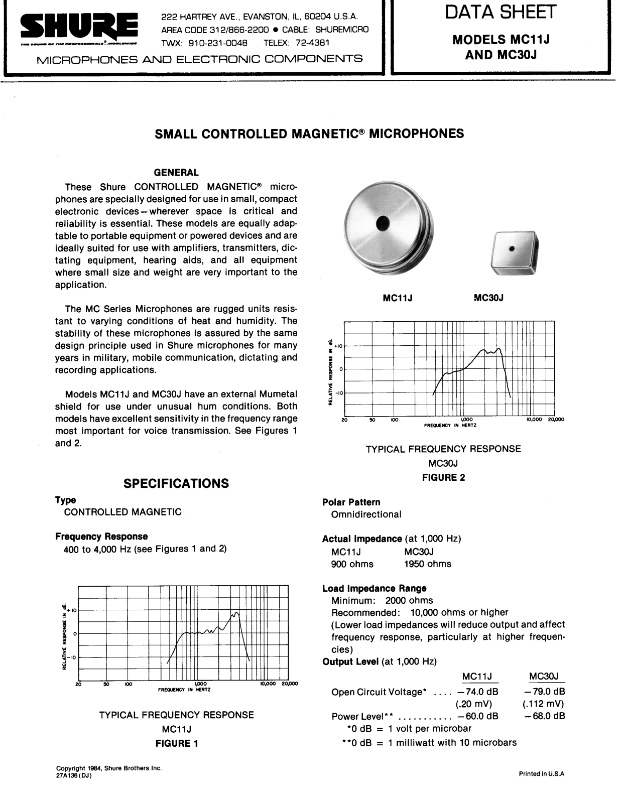 Shure MC11J User Guide