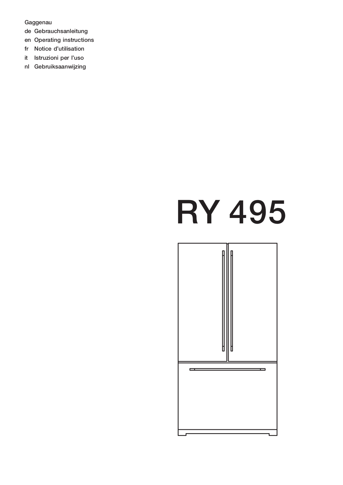 GAGGENAU RY495330, RY495310, RY495300 User Manual