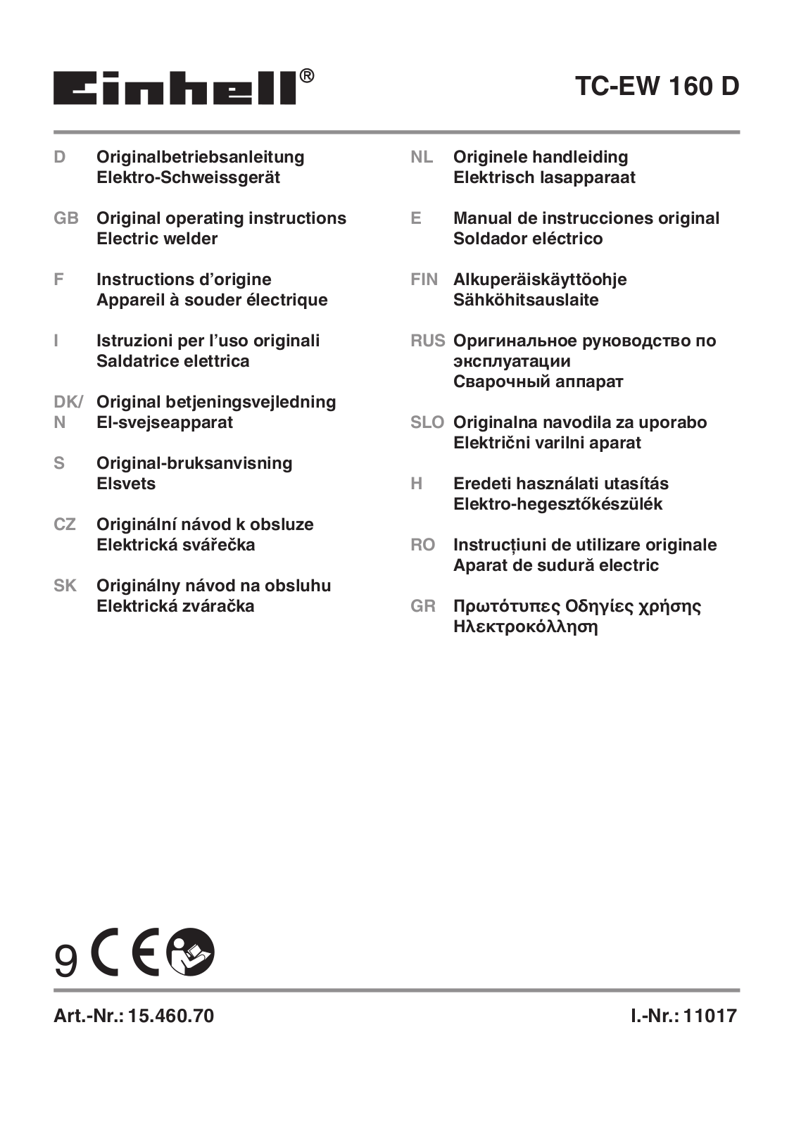 Einhell TC-EW 160 D operation manual