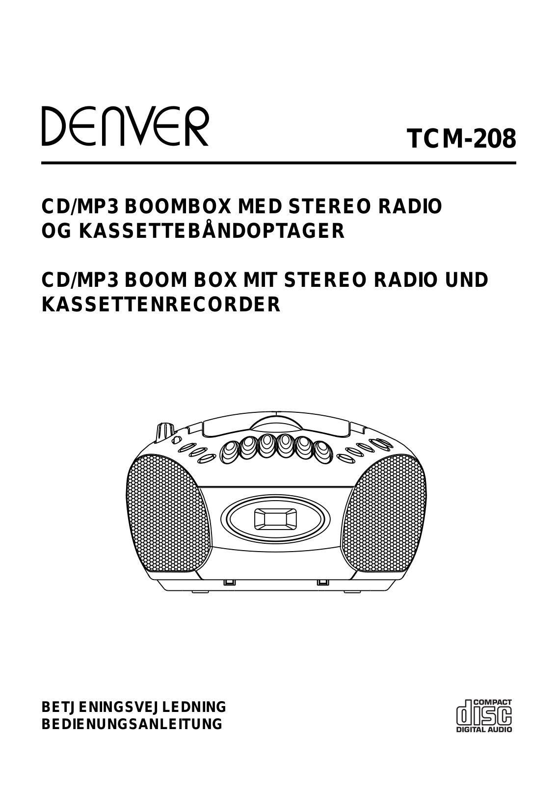 Denver TCM-208 User Manual