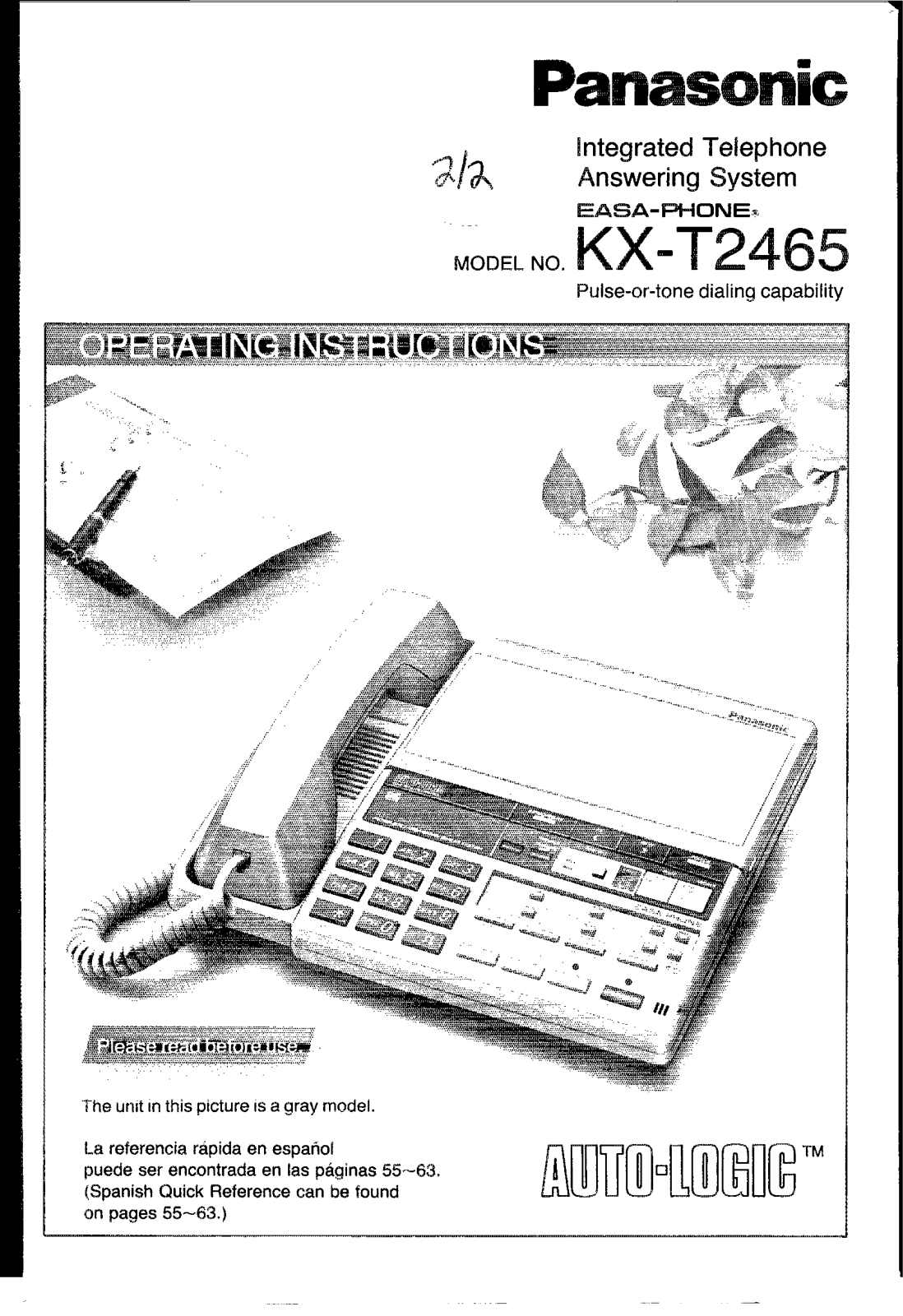 Panasonic kx-t2465 Operation Manual
