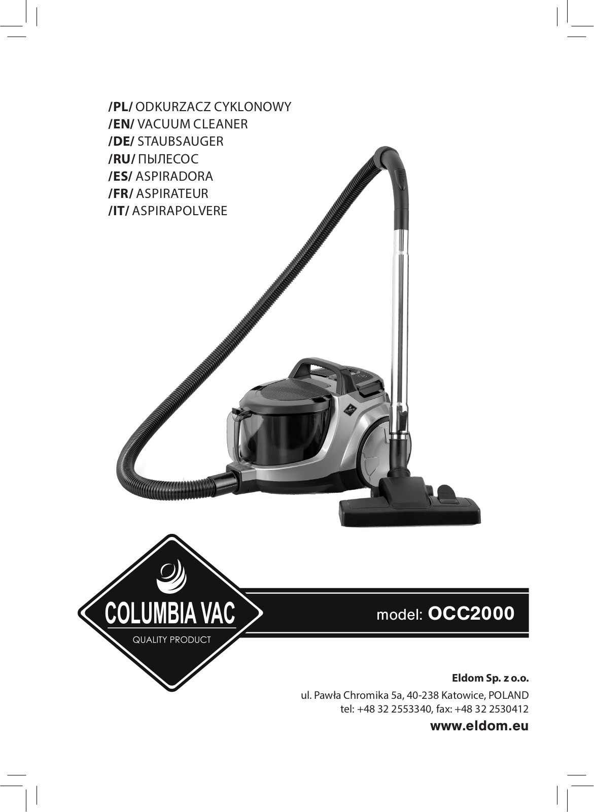 COLUMBIA VAC OCC2000 User guide - ManualMachine.com