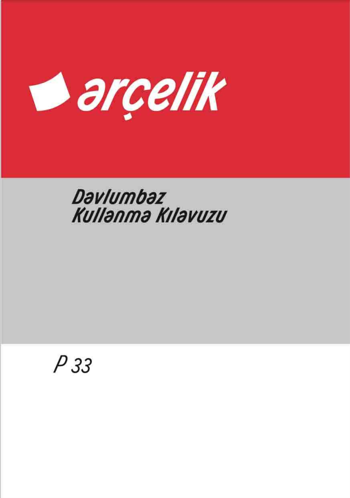 Arçelik P33 User manual - ManualMachine.com
