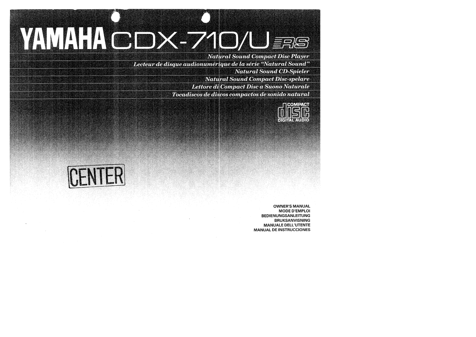 Yamaha CDX-710, CDX-710URS Owner Manual
