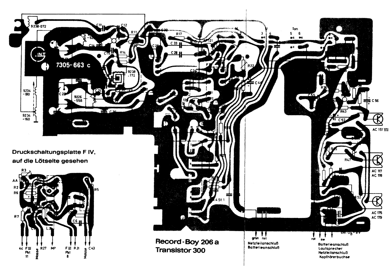 Grundig record boy 206a   300 pcb schematic