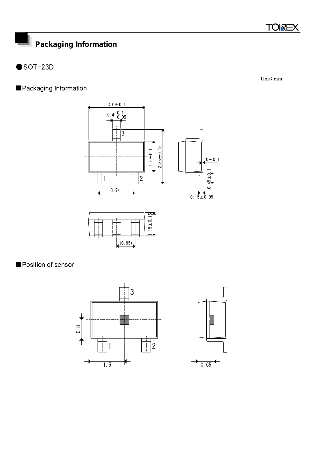 TOREX SOT-23D User Manual