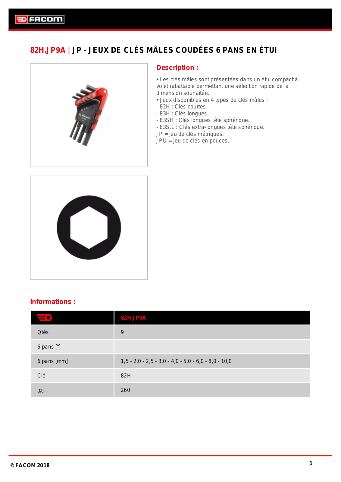 Facom 82H.JP9A Specification - ManualMachine.com