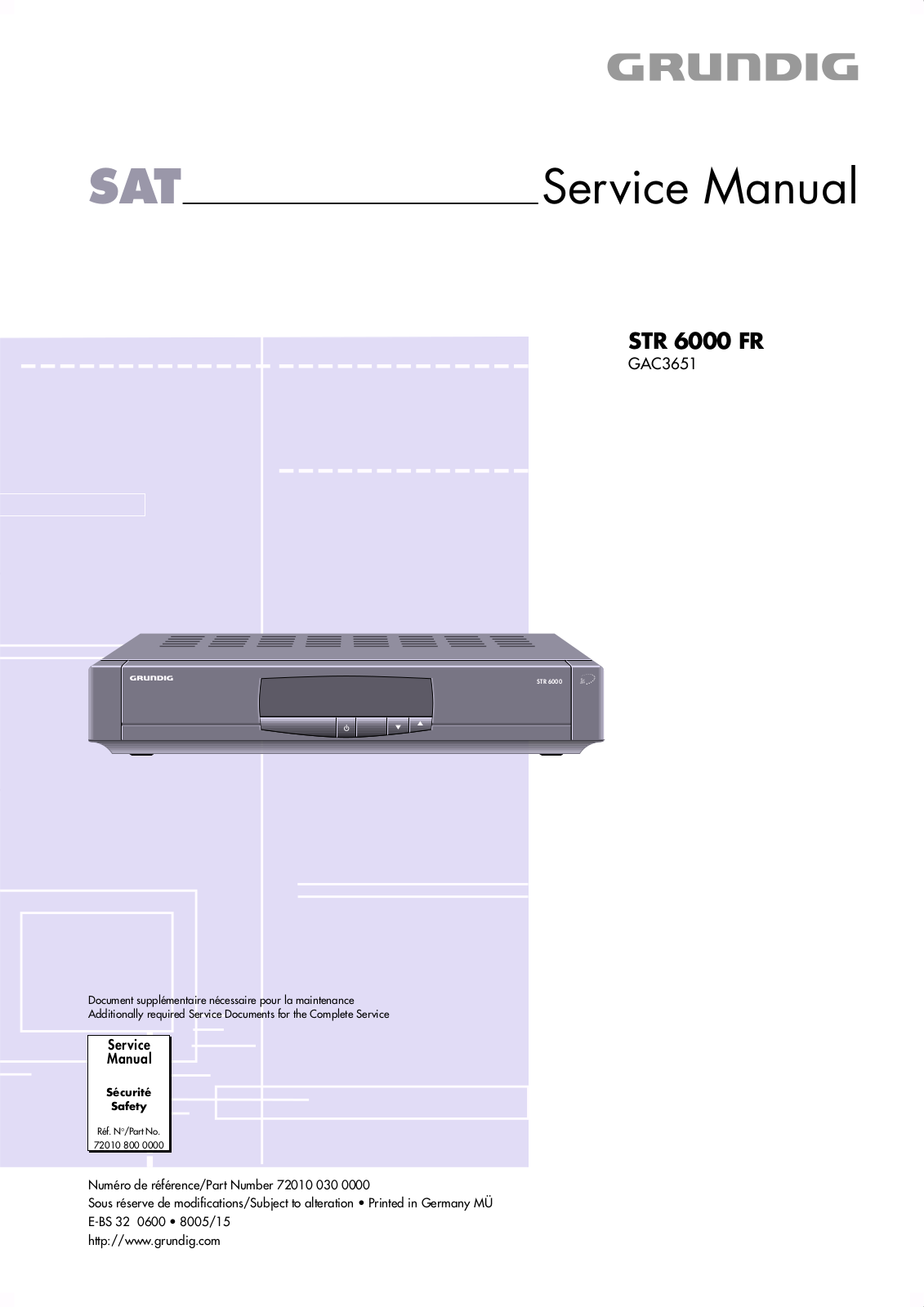 Grundig STR 6000 FR Service Manual