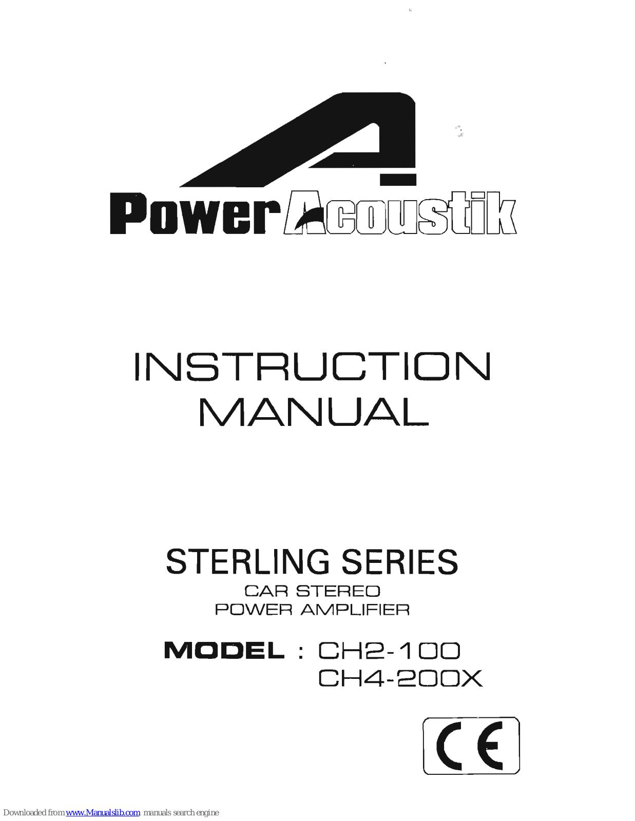 Power Acoustik CH2-100, CH4-200X Instruction Manual