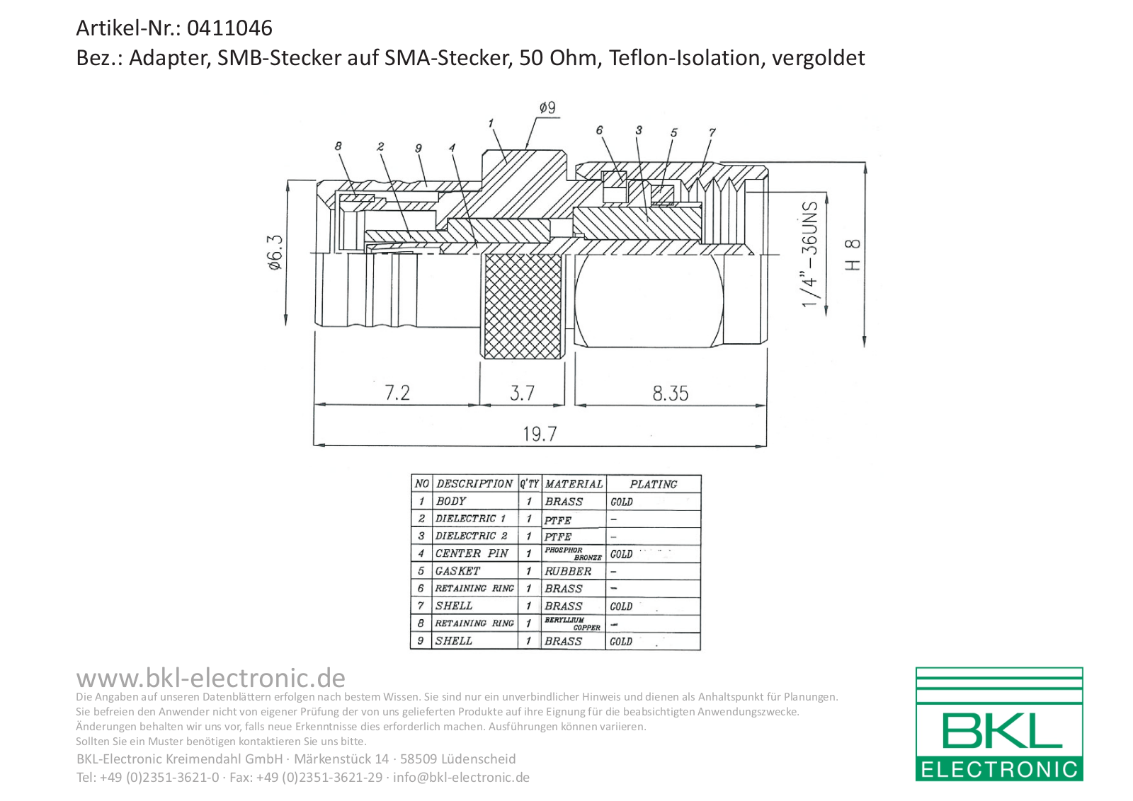 BKL BKL 0411046 Datasheet - ManualMachine.com