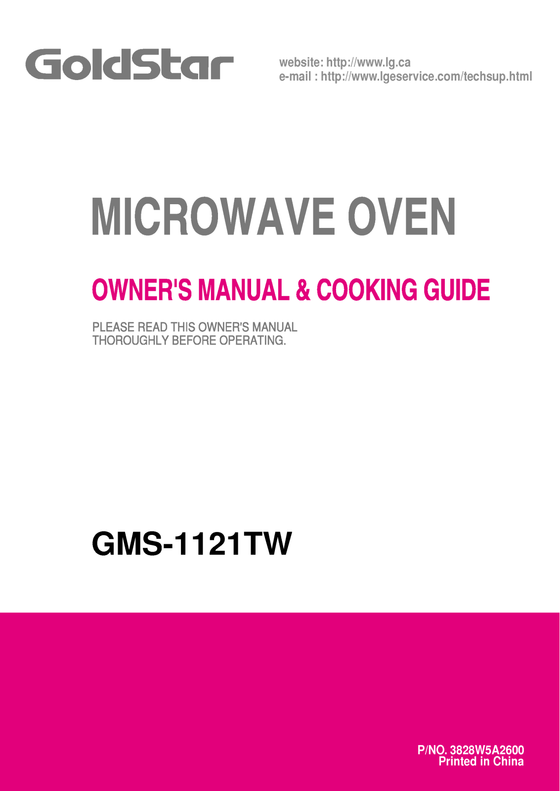 LG GMS-1121TW User Manual