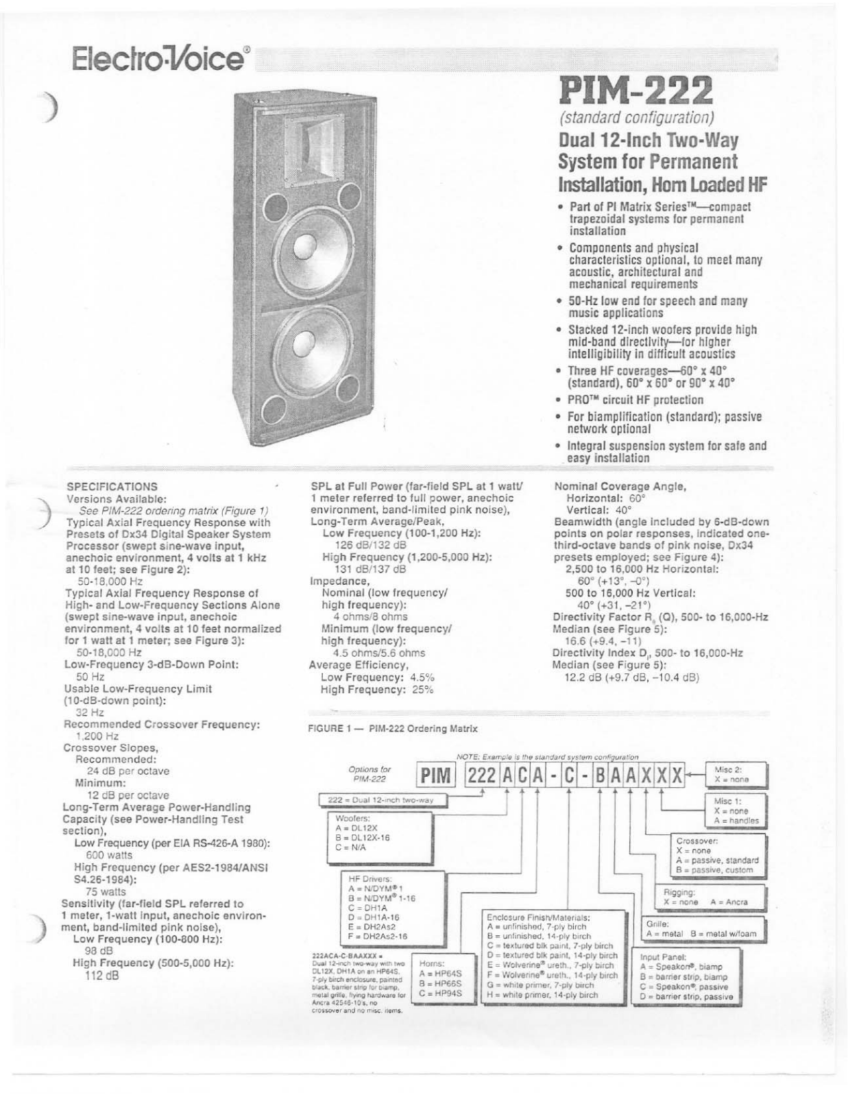 Electro-Voice PIM-222 User Manual