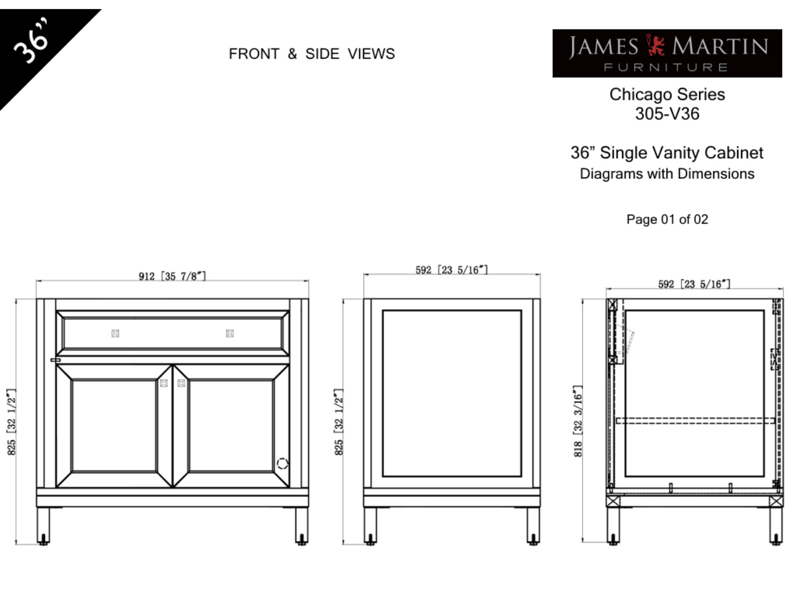 James Martin 305V36WWW4GLB Specifications