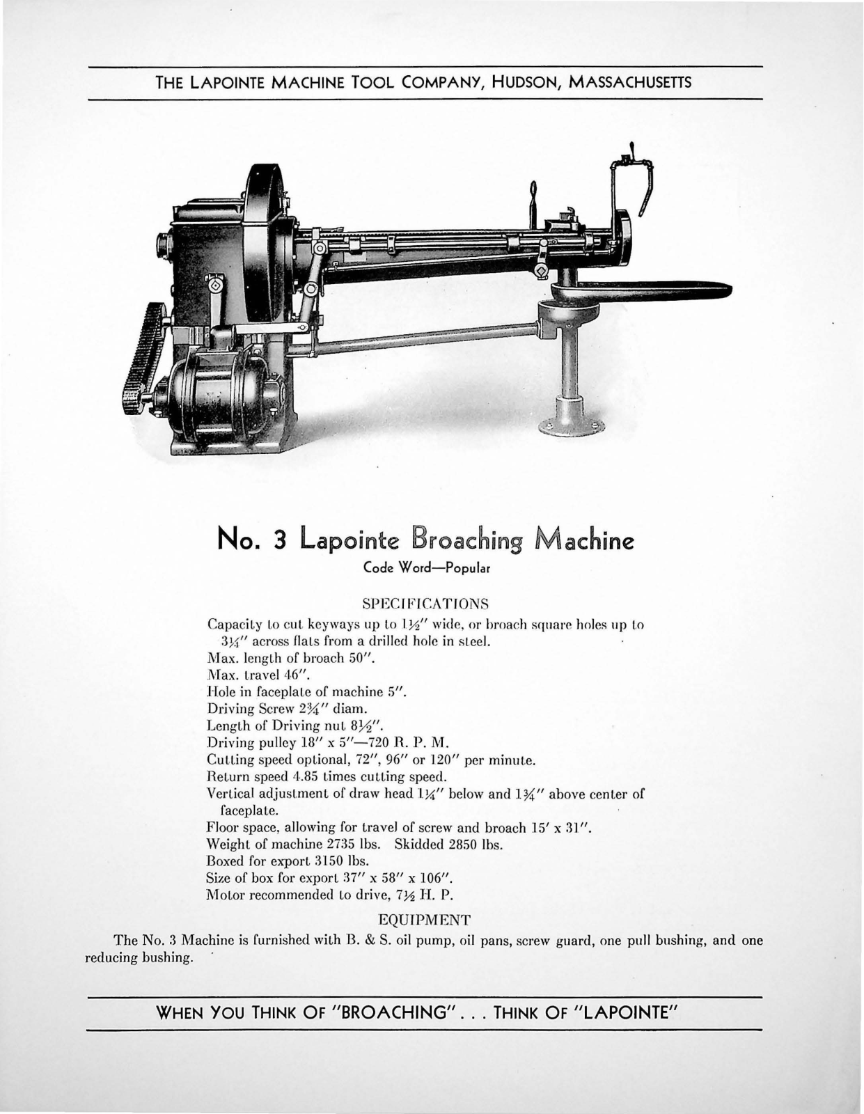 LaPointe Machine Tool No.3 Broaching Machine Other - ManualMachine.com