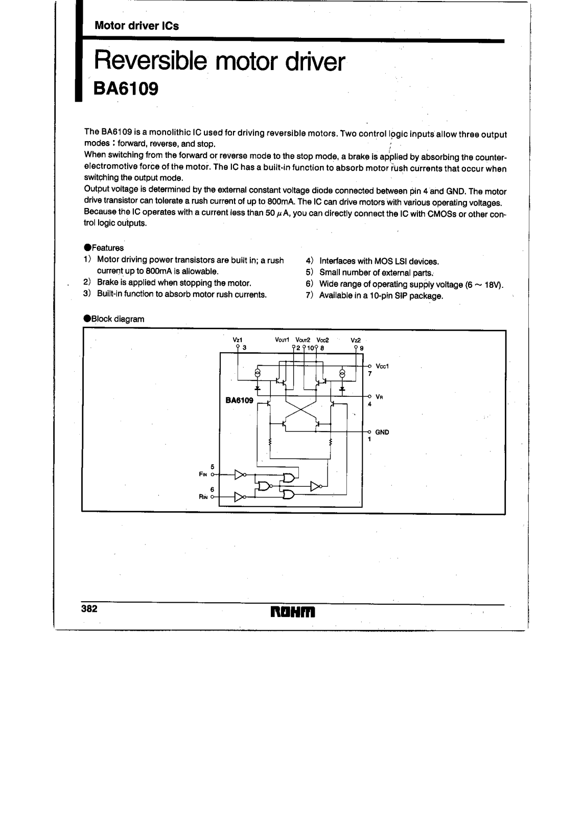 ROHM BA6109 Datasheet