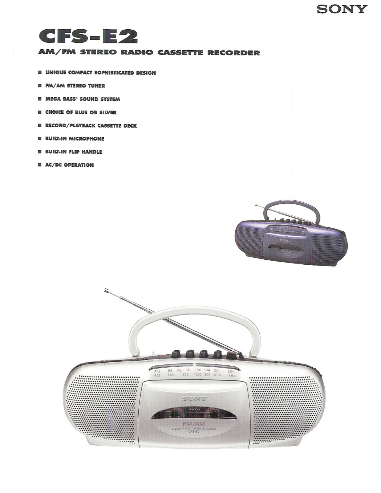 Sony CFS-E2 BROCHURE