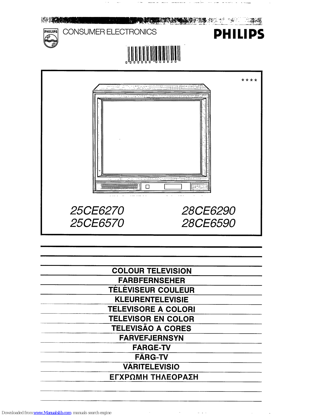 Philips 26CE6570, 28CE6290, 28CE6590 Operating Instructions Manual