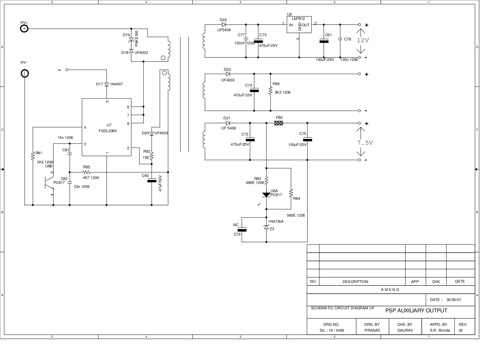 VOLTCRAFT PSP AUXILIARY OUTPUT CIRCUIT Diagram