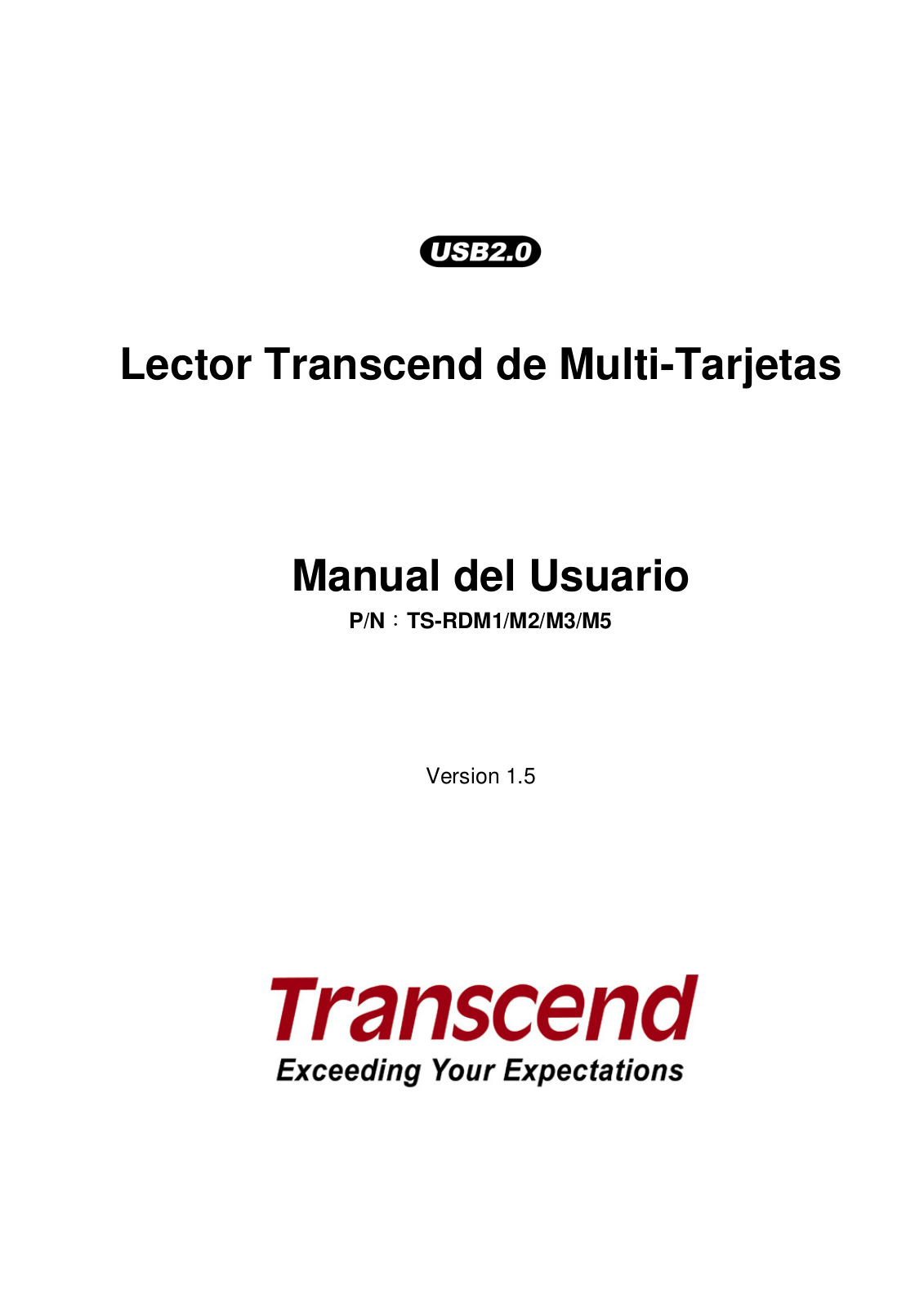 Transcend TS-RDM5R, TS-RDM3R, TS-RDM3K, TS-RDM5W, TS-RDM2B User Manual