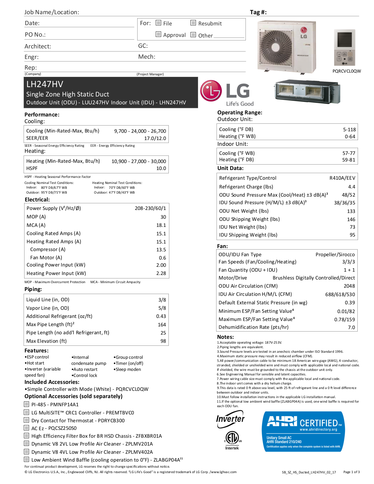 LG LUU247HV User Manual