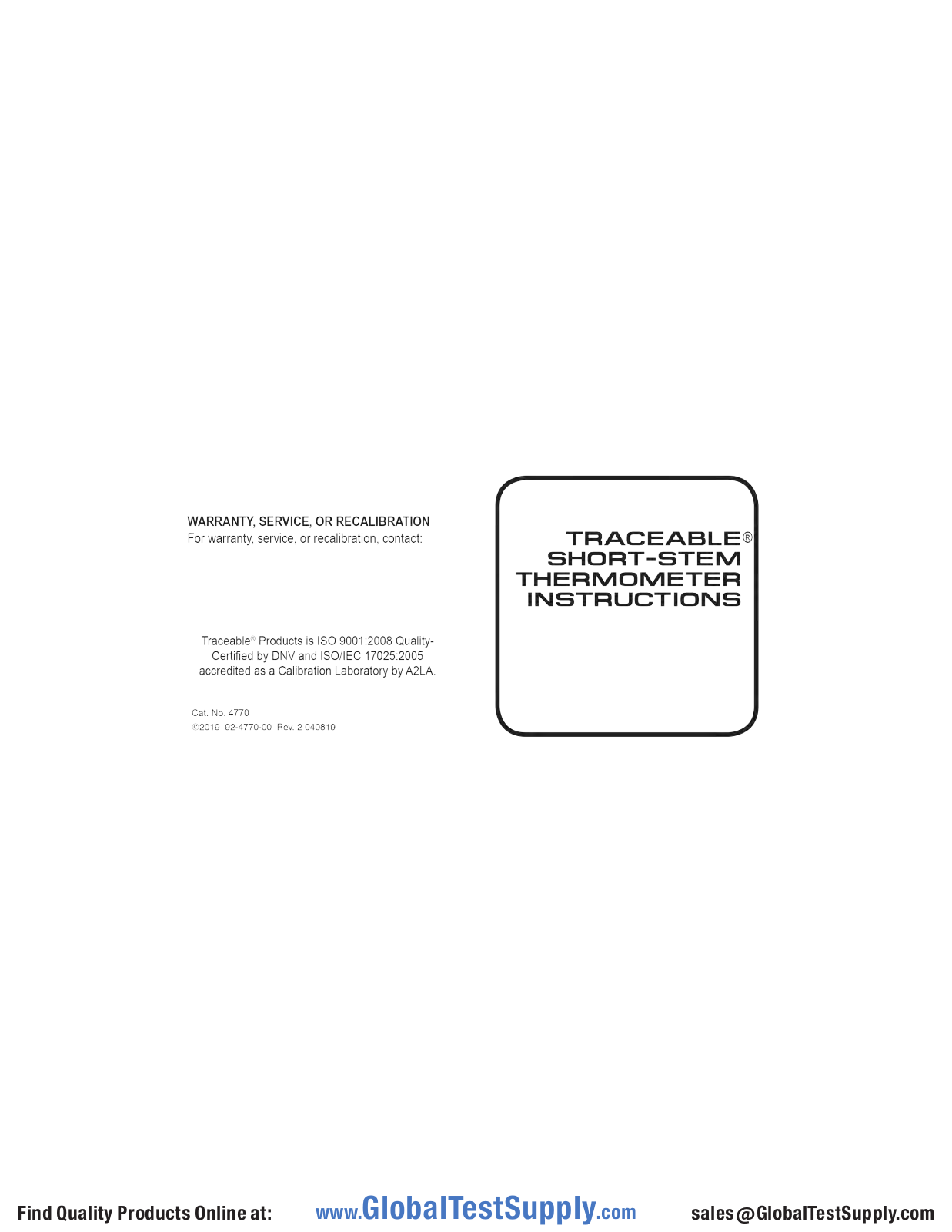Traceable 4770 User manual - ManualMachine.com