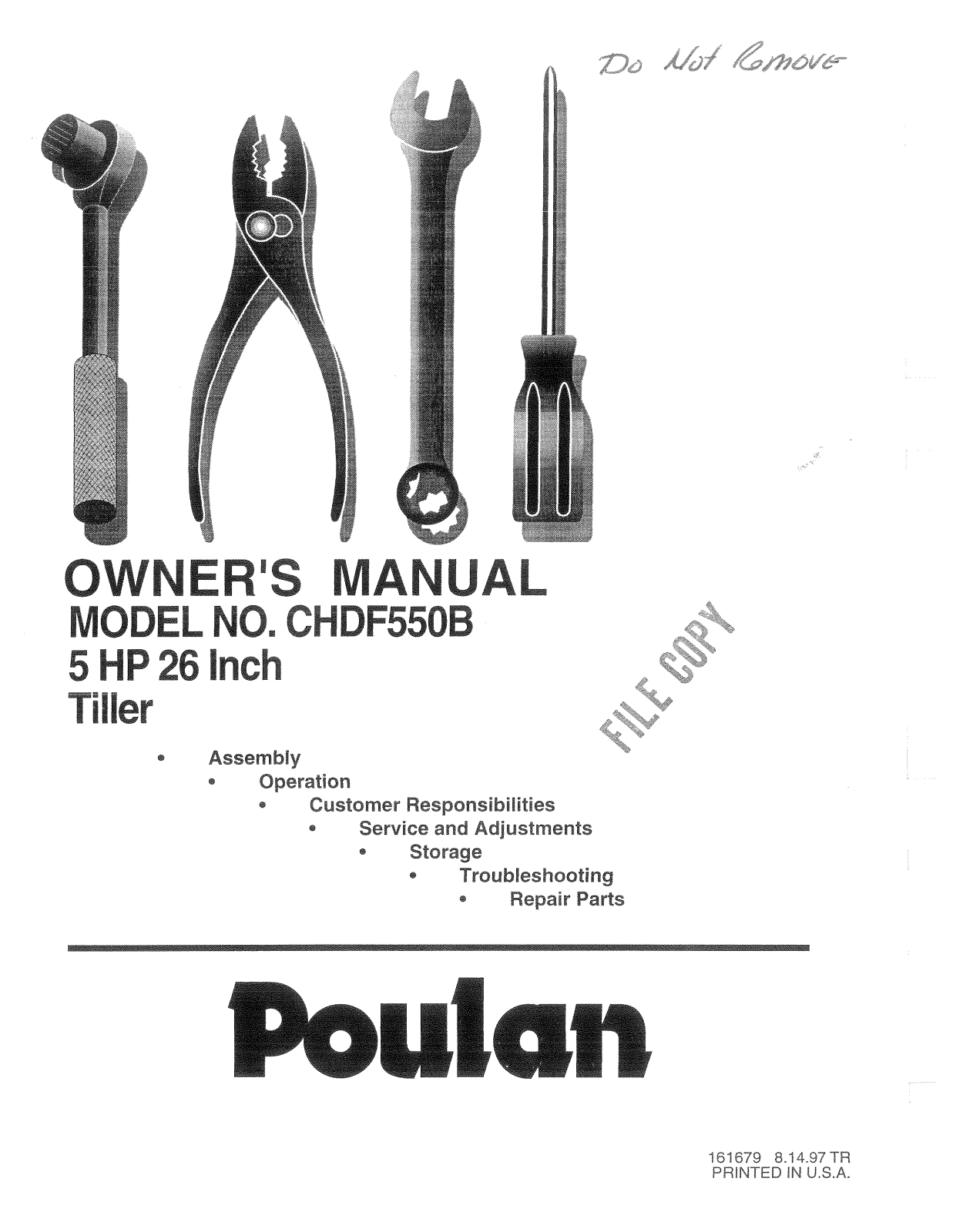 Poulan 161679 User Manual