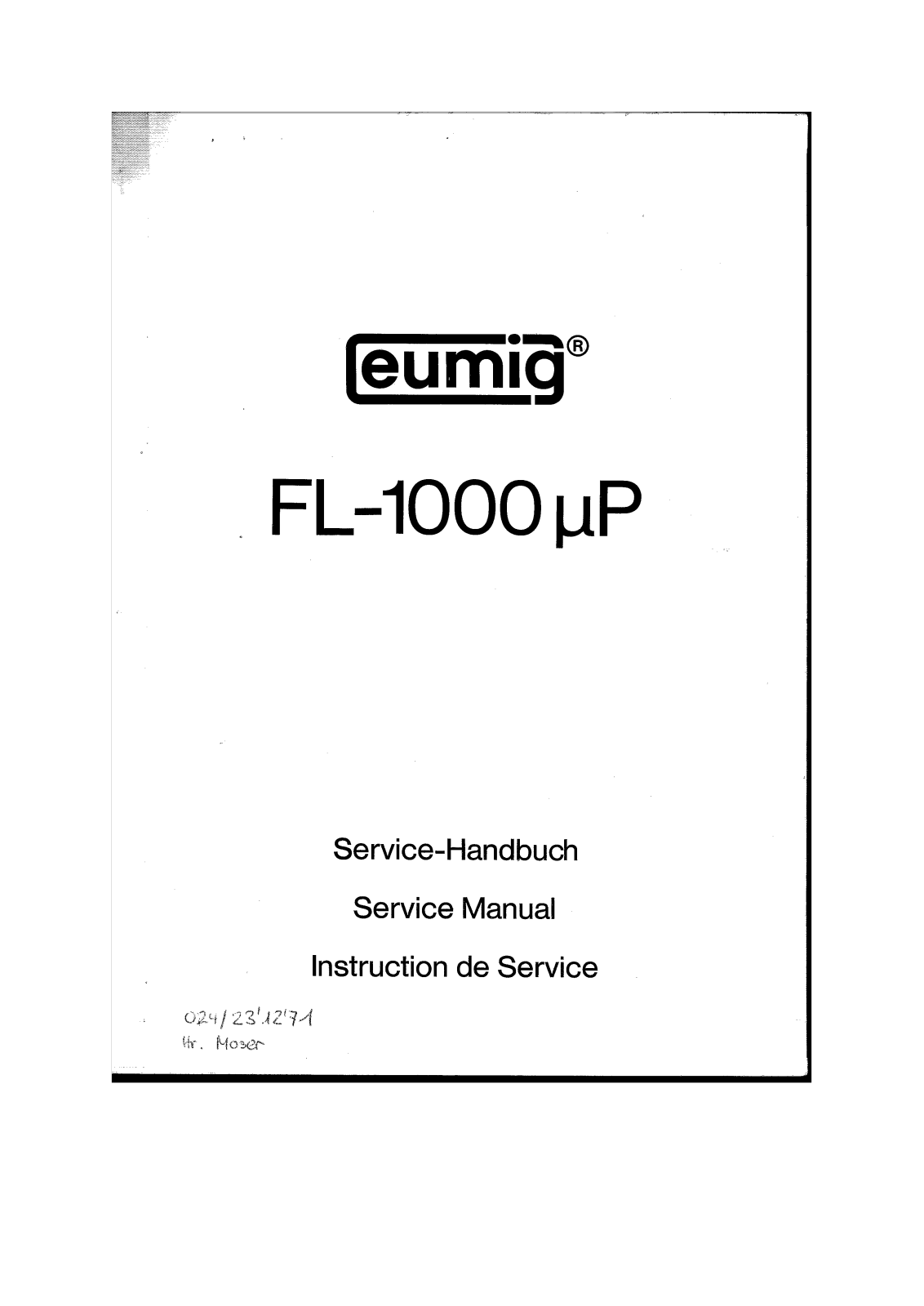 Eumig fl 1000 qp User Manual