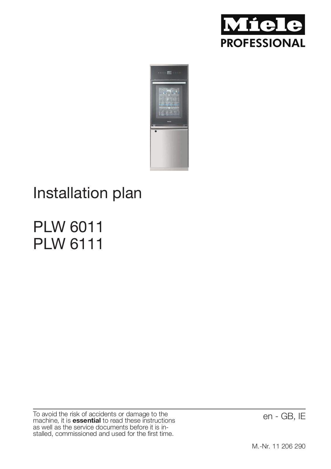 Miele PLW 6011, PLW 6111 Installation diagram