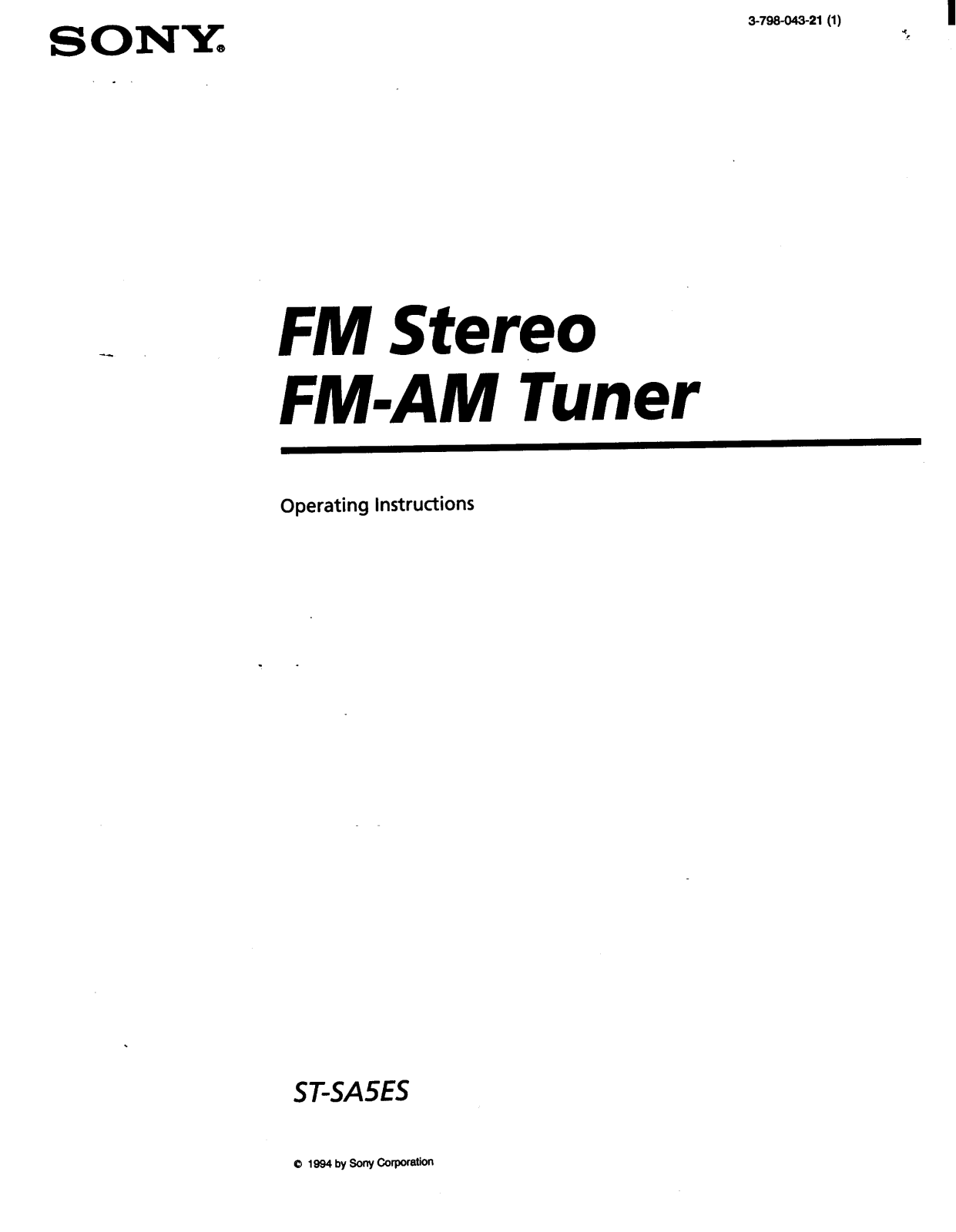 Sony ST-SA5ES Operating Manual