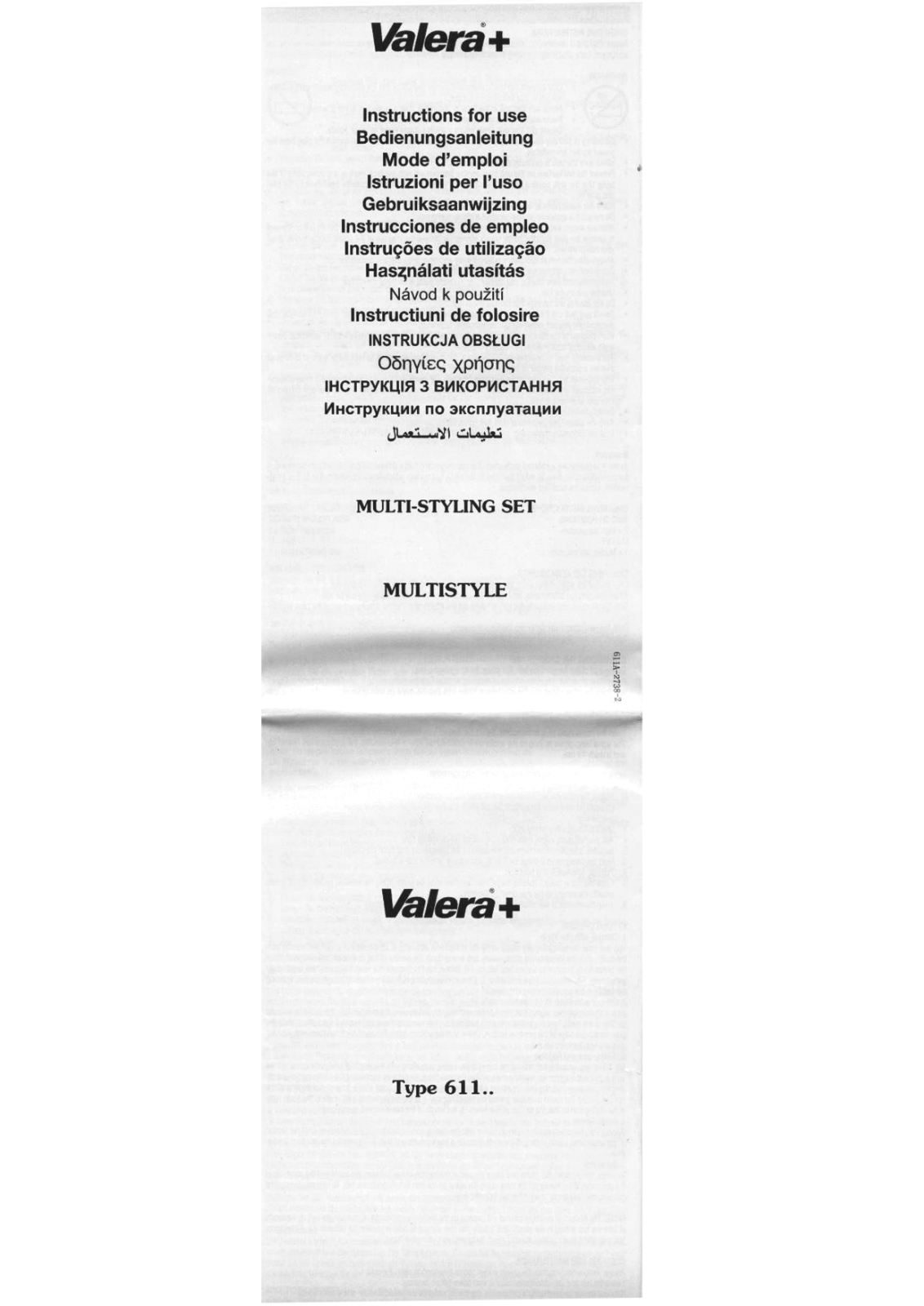 Valera 611 User manual