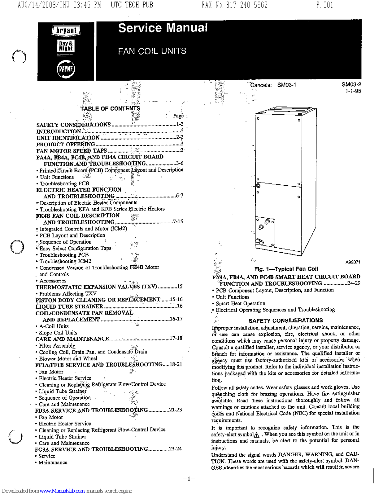 Bryant FB4A, FC4B, FA4ANF, FB4ANB, FB4ANF Service Manual