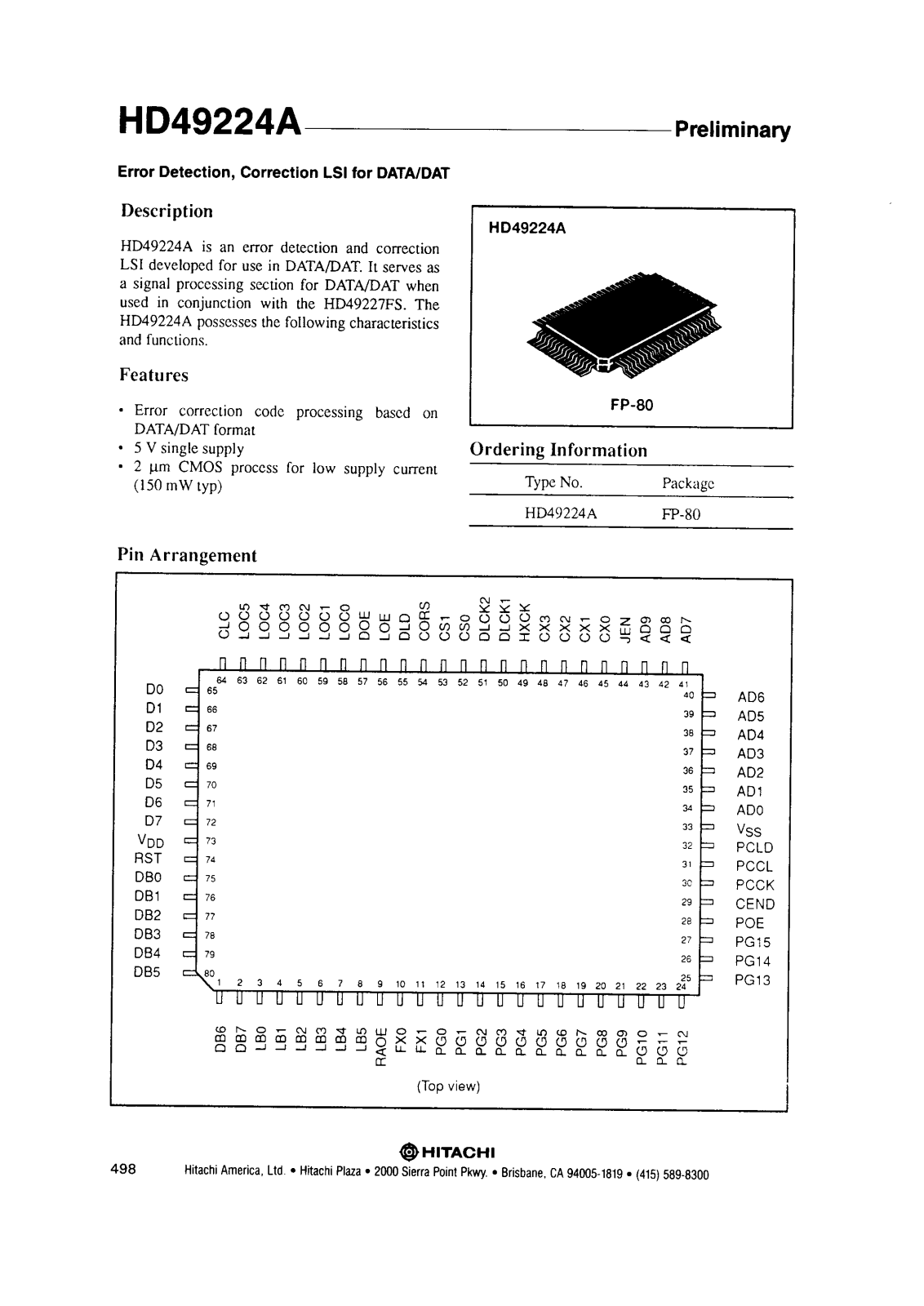 HIT HD49224A Datasheet