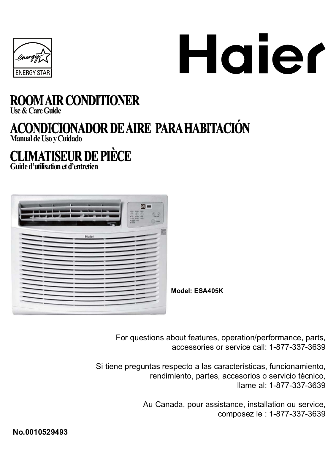 Haier ESA405K User Manual