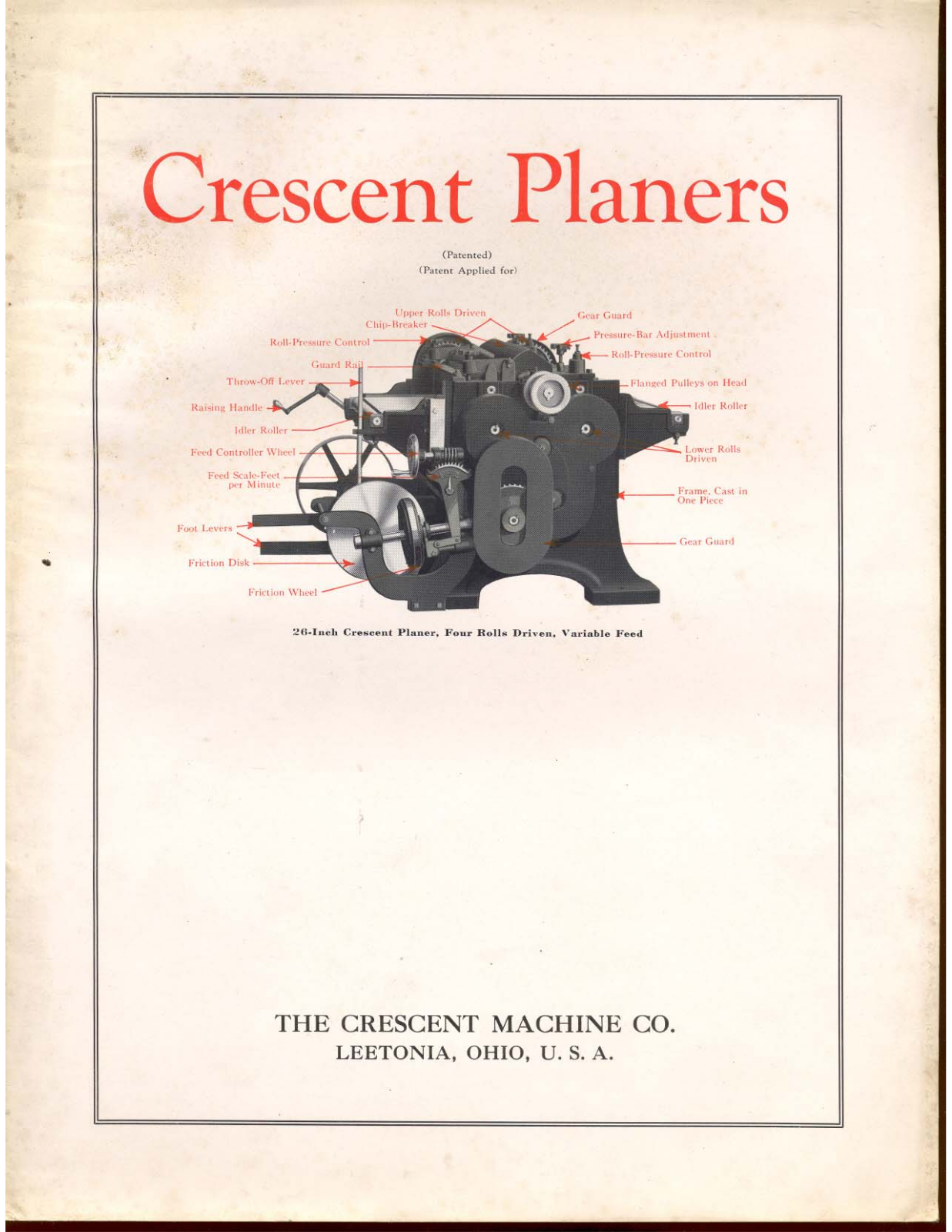 Crescent Machine Crescent Planers Planers - ManualMachine.com