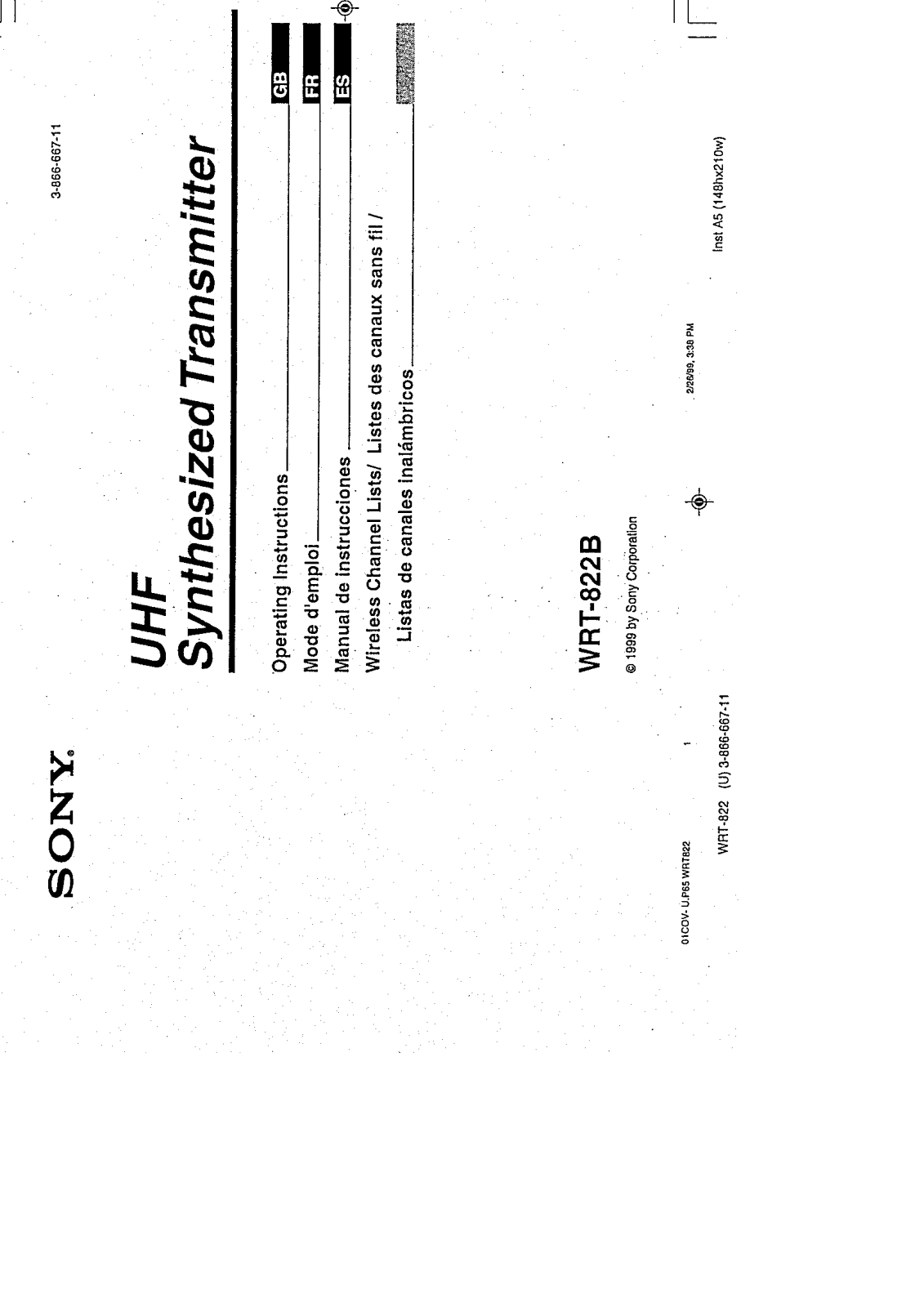 Sony WRT822B1 User Manual