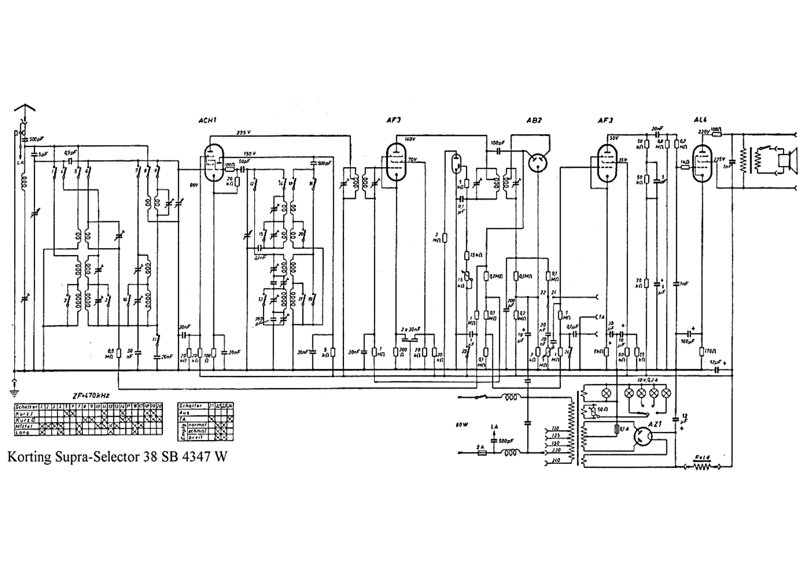 Körting 38-SB-4347-Supra-Selector-W Schematic