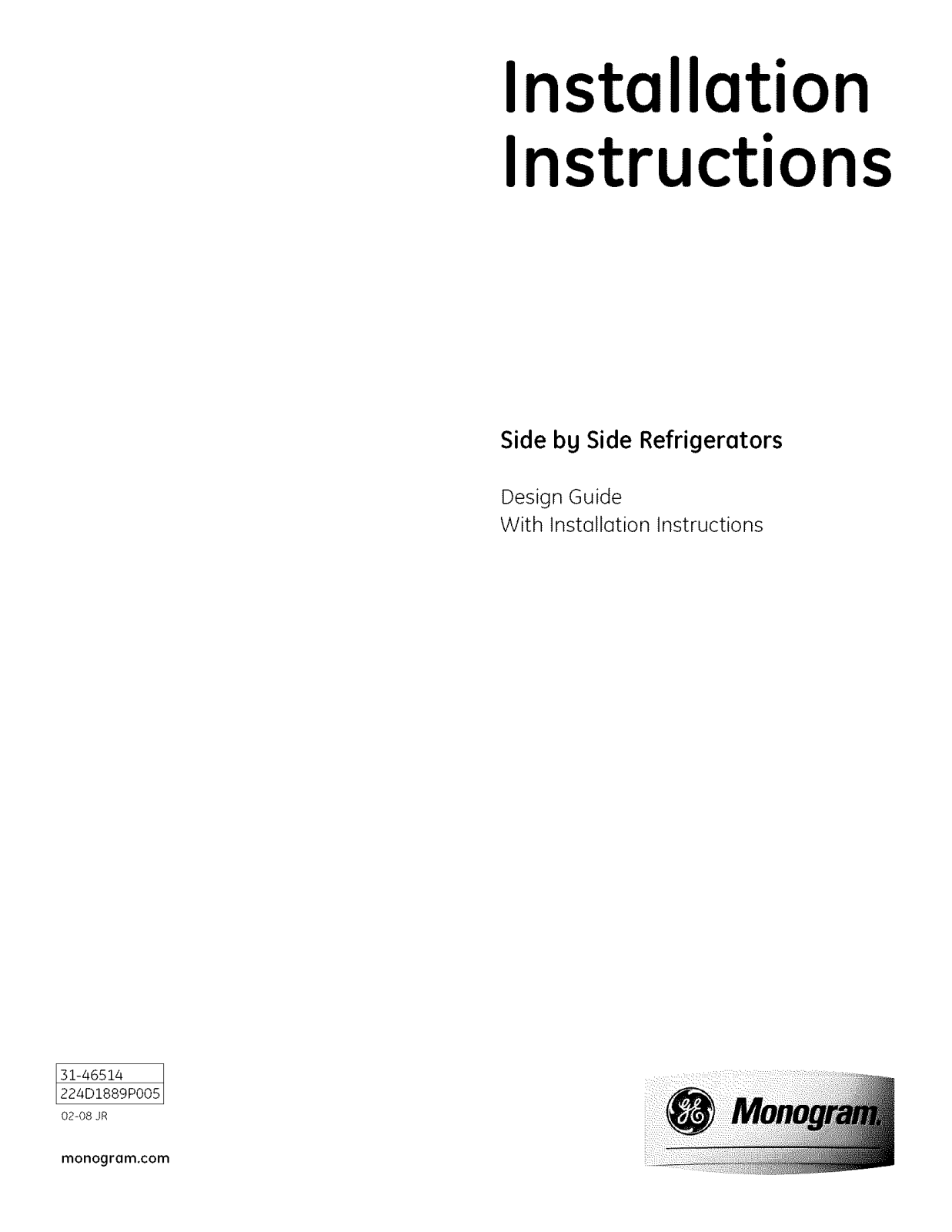 GE ZISW360DXA, ZISW360DXB, ZISW420DXA, ZISW420DXB, ZISW480DXA Installation Guide - ManualMachine.com