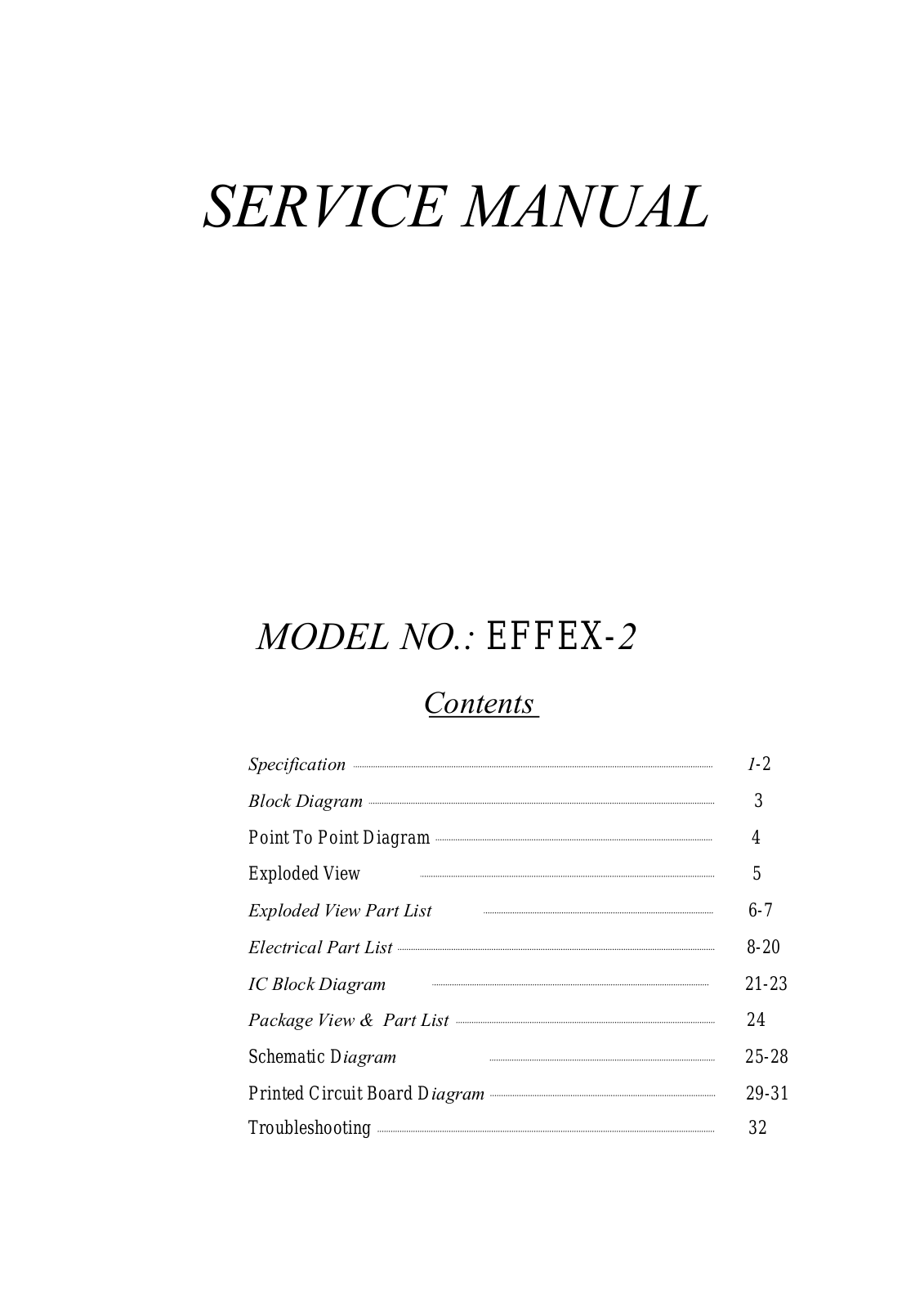 Reloop EFFEX-2 Service manual