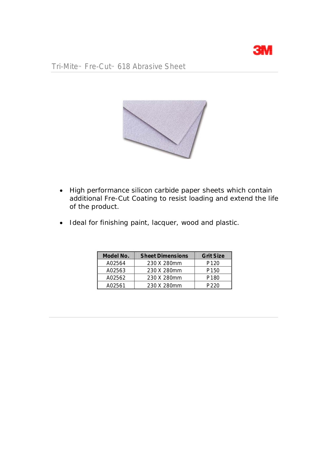 3M Tri-Mite Fre-Cut 618 User Manual